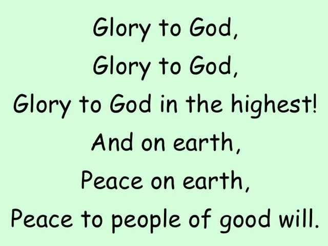 glory to god in the highest prayer