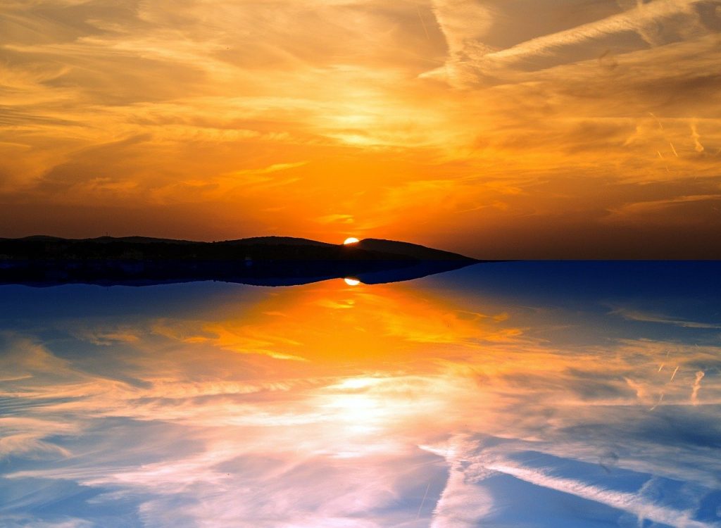 coucher de soleil sur la dépression
