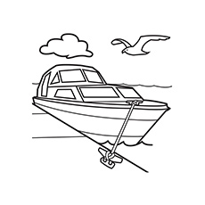 Coloriage imprimable bateau au repos