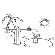 Feuille de coloriage Summer Heat Beach Beach