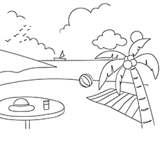 Coloriage - Fête de plage d'été
