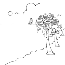 Coloriage de belle scène d'été