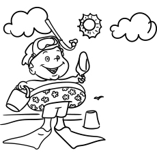 Coloriage d'été du petit garçon