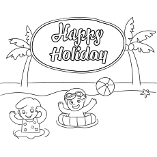 Coloriage de joyeuses fêtes d'été
