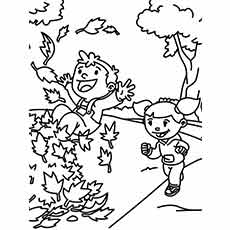 Les 35 meilleures pages à colorier d'automne que votre enfant adorera colorier 50 Coloriage des enfants appréciant le plaisir de l'automne
