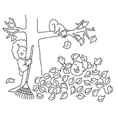 Les 35 meilleures pages à colorier d'automne que votre enfant adorera colorier 63 Coloriage des enfants profitant de la saison d'automne
