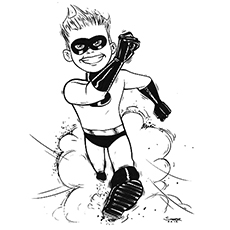 les étonnantes pages à colorier de dash parr vue de face