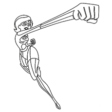 Coloriage de Mme les Indestructibles en action