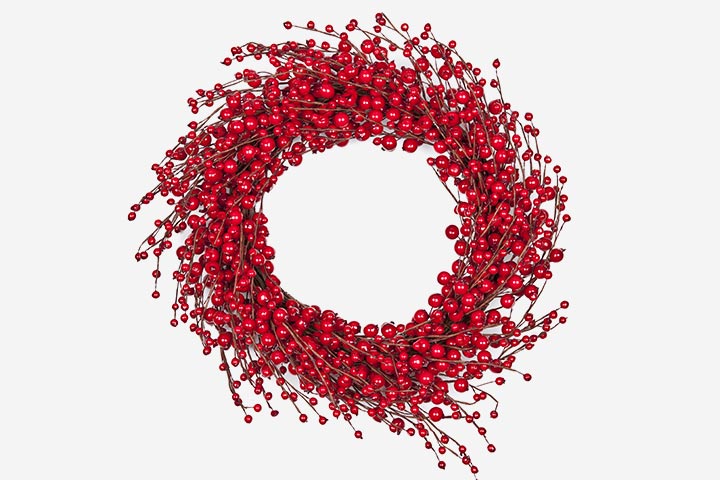 Couronne de Noël aux fruits rouges