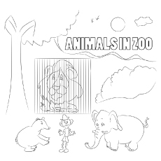 Coloriage Le Zoo Trainer Avec Des Animaux