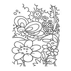 Coloriage de Dieu fait beau temps de printemps