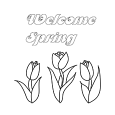 Coloriage de printemps de bienvenue