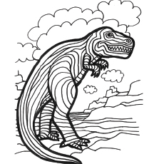 35 coloriages uniques de dinosaures que votre enfant adorera 52 Coloriage - Dinosaure rayé