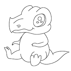 35 coloriages uniques de dinosaures que votre enfant adorera 60 Coloriage - Dinosaure bébé rouge