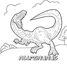 35 coloriages uniques de dinosaures que votre enfant adorera 62 La feuille de calcul de coloriage Allosaurus