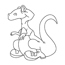 35 coloriages uniques de dinosaures que votre enfant adorera 59 Dinosaure avec des chaussures à colorier
