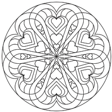 Coloriage - Mandala coeur