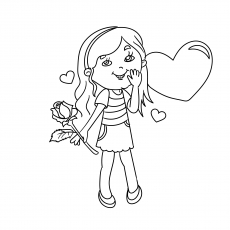 Belle fille avec des roses