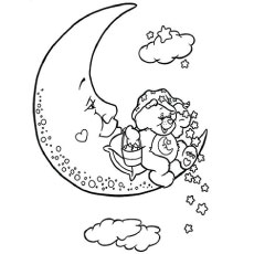 Top 10 des coloriages de lune pour votre enfant 16 L'ours sur la lune