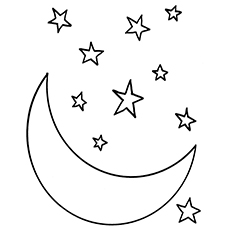 Top 10 des coloriages de lune pour votre enfant 19 La lune et les étoiles