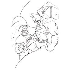 Coloriages de Lanterne verte - Lanterne verte avec Batman