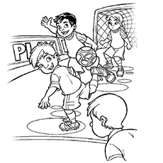 Coloriages Jeu de football en cours