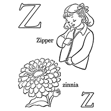 Top 10 des pages à colorier de la lettre Z que votre enfant adorera apprendre et colorier 16 Lettre Z pour Zipper et Zinnia Coloring