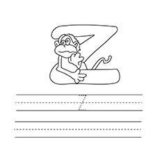 Top 10 des pages à colorier de la lettre Z que votre enfant adorera apprendre et colorier 22 Le singe confus1-16
