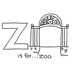 Top 10 des pages à colorier de la lettre Z que votre enfant adorera apprendre et colorier 19 Z Zoo Coloring