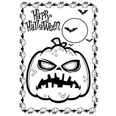 Coloriage citrouille et chauve-souris Halloween