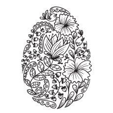 25 superbes pages à colorier d'oeufs de Pâques que votre enfant adorera colorier 43 Oeuf de Pâques floral image à colorier