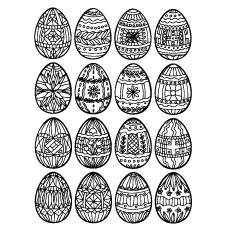 25 superbes pages à colorier d'oeufs de Pâques que votre enfant adorera colorier 52 Conception d'oeufs de Pâques en spirale et floral à colorier