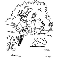 25 superbes pages à colorier d'oeufs de Pâques que votre enfant adorera colorier 49 Piglet Pooh Tigger jouant avec des oeufs de Pâques à colorier