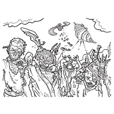 Les 20 meilleures pages de coloriage de zombies pour vos enfants 38 Coloriages de Gang of Zombies