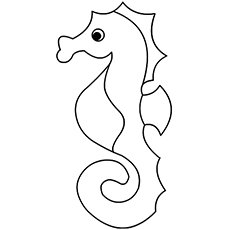 Hippocampe image simple à colorier