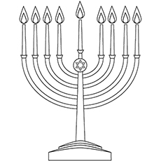 Les 14 meilleures pages à colorier des fêtes que votre enfant adorera colorier 20 Coloriage - Hanoukka Menorah