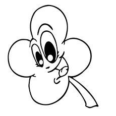 Top 20 coloriages de trèfle à quatre feuilles pour les tout-petits 36 Le trèfle à quatre feuilles souriant