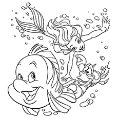 Feuille de coloriage petite sirène