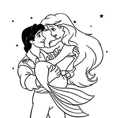 Coloriage de la petite sirène Ariel dans Erics Arms