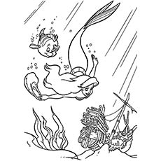 Coloriages De Sirène Avec Nemo Imprimables 