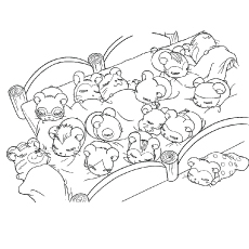 Coloriage - Hamsters endormis mignons