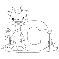 Coloriage Capital G pour girafe à imprimer