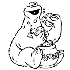 25 pages à colorier monstre mignon et amusant que votre enfant adorera 30 The-Cookie-Monster-Eating