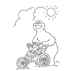 25 pages à colorier monstre mignon et amusant que votre enfant adorera 47 Cycle Cookie Monster Fun