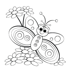 Coloriages Papillon et Marguerite