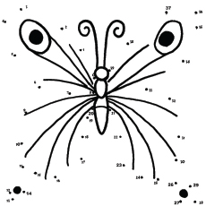 Connectez Butterfly Dot To Dot pour terminer le coloriage