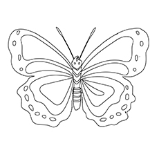 Beau coloriage de papillon paon pour les petits