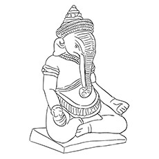 Coloriage de Ganesha - Idole de Ganesha