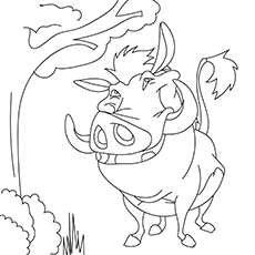 Les 20 meilleures pages de coloriage de porc que votre enfant adorera 40 Dessin animé Pumbaa Pig-16
