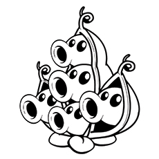 Coloriage de pois - Gousse de pois de Plants VS Zombies
